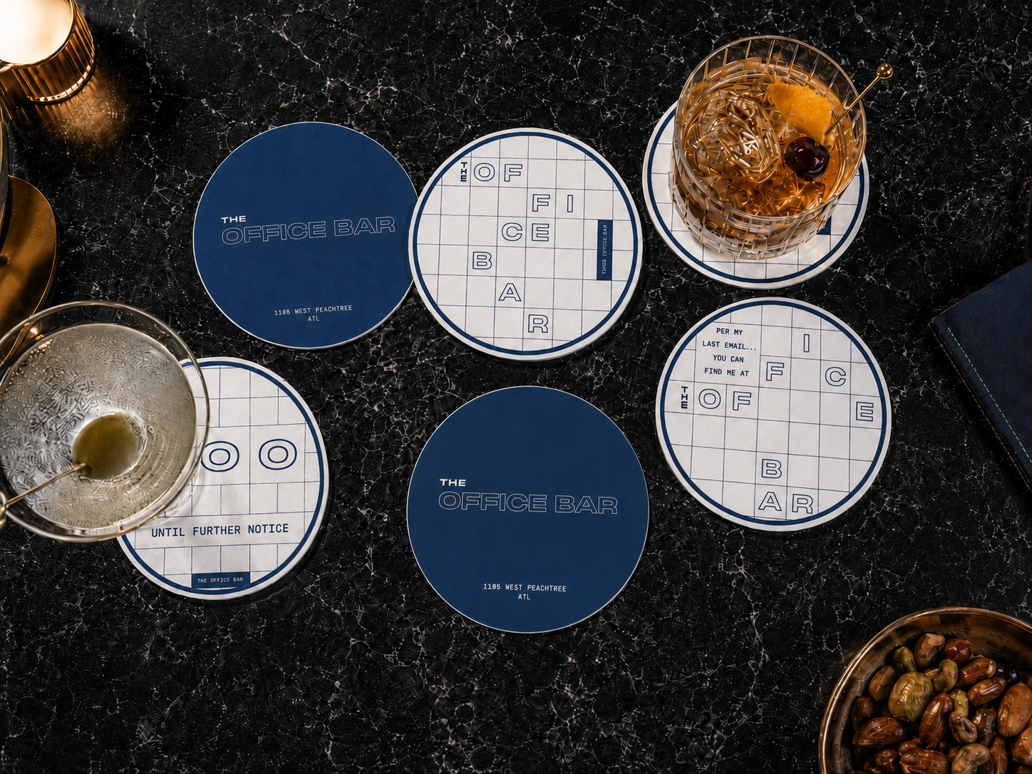 The Office Bar brand application visual