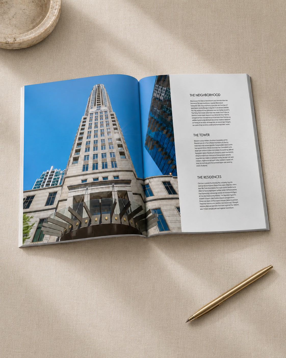 Waldorf Astoria Atlanta residence branded marketing collateral print design
