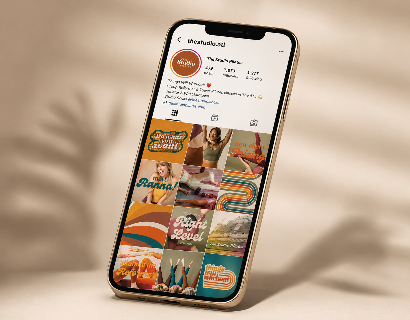 The Studio Pilates fitness and wellness social content campaign