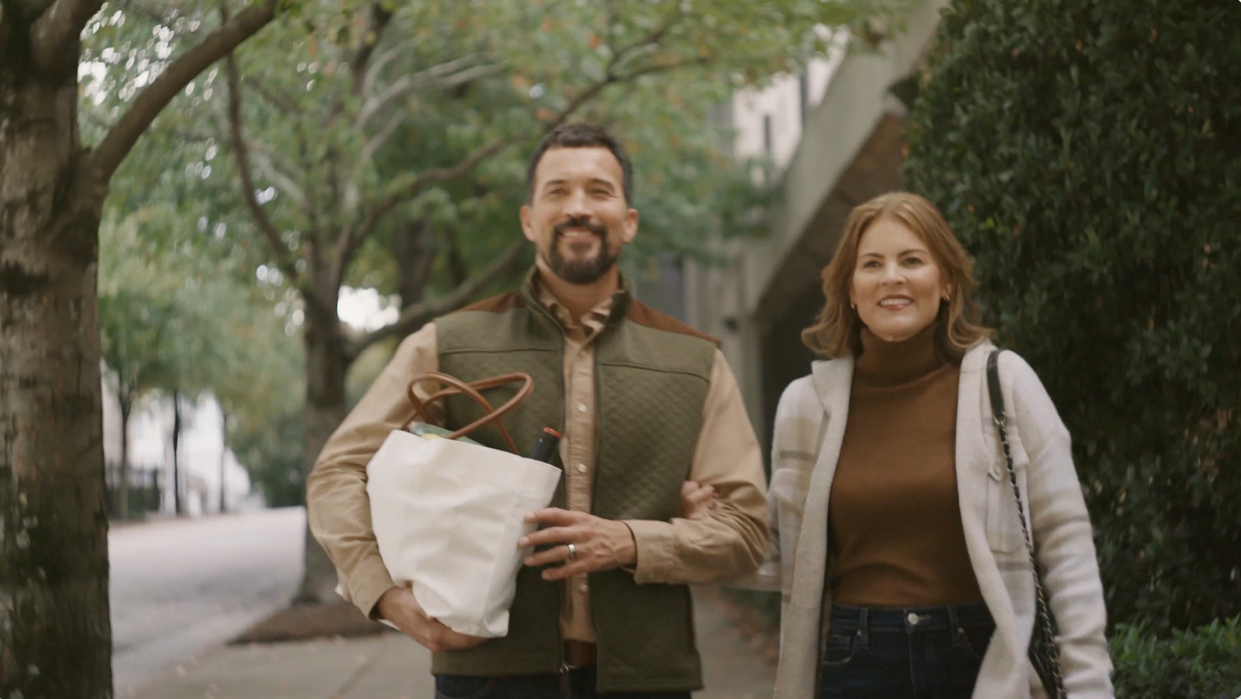Visual storytelling showcase still featuring two people walking outdoors